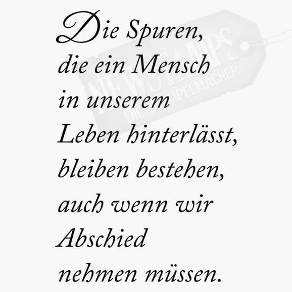 Die Spuren, die ein Mensch hinterlässt Trauerkarte Newstamps