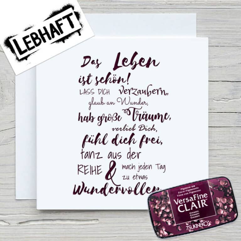 Stempel Das Leben ist schön 02 100 Handmade von Newstamps