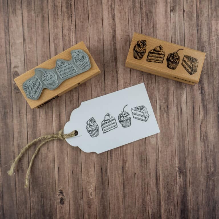 NEWSTAMPS Motivstempel Torte & Cupcake - Holzstempel Für Kartenbasteln & Textilien | Made In Germany