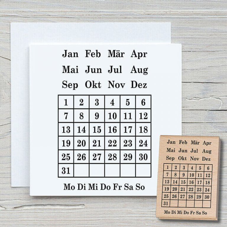 Stempel Kalender  100% Handmade von Newstamps