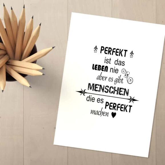 Perfekt ist das Leben nie Newstamps