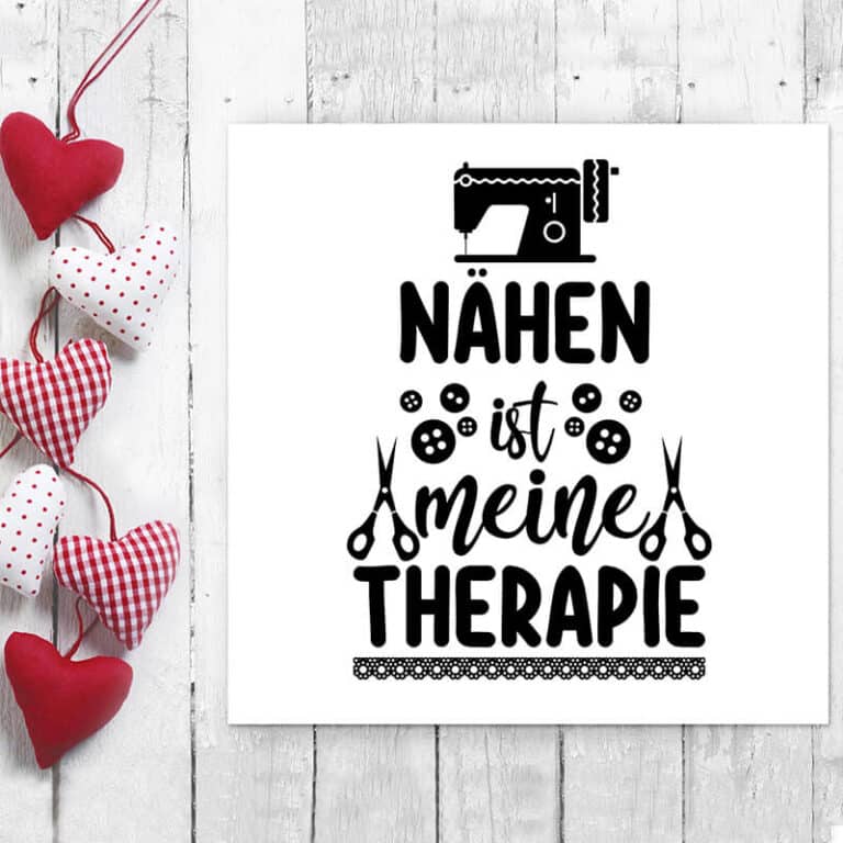 Stempel Nähen ist meine Therapie 100 Handmade von Newstamps