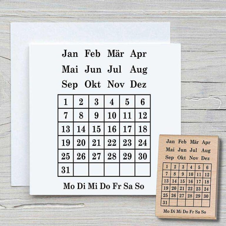 Stempel Kalender  100% Handmade von Newstamps