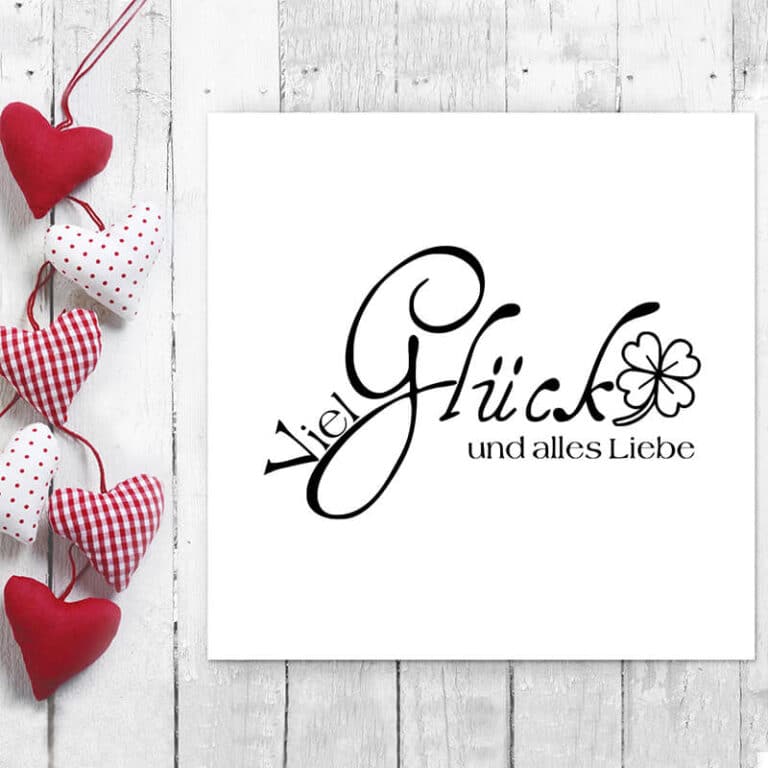 Stempel Viel Glück und alles Liebe 100 Handmade von Newstamps