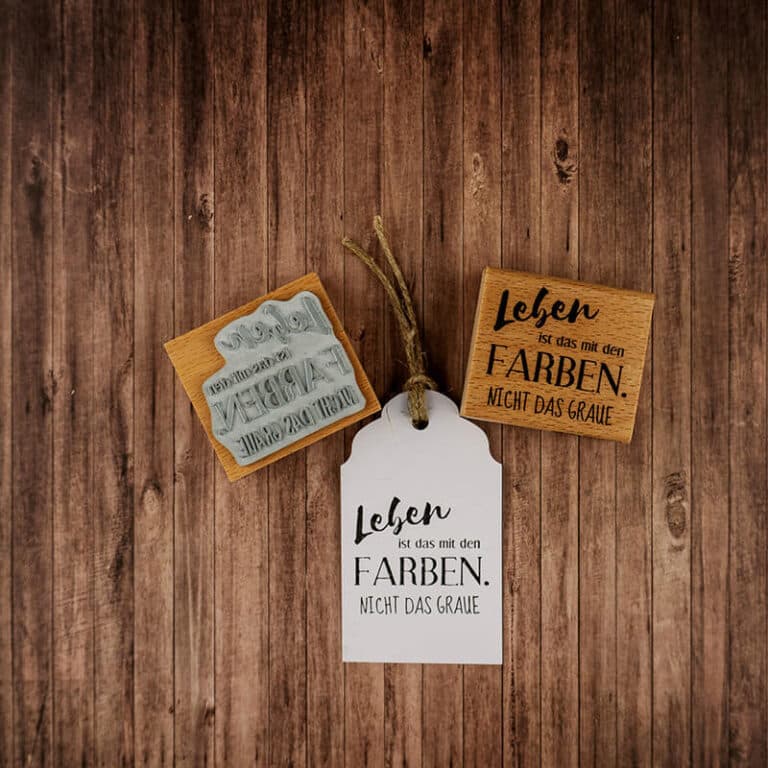 Stempel Leben ist das mit den Farben 100 Handmade von